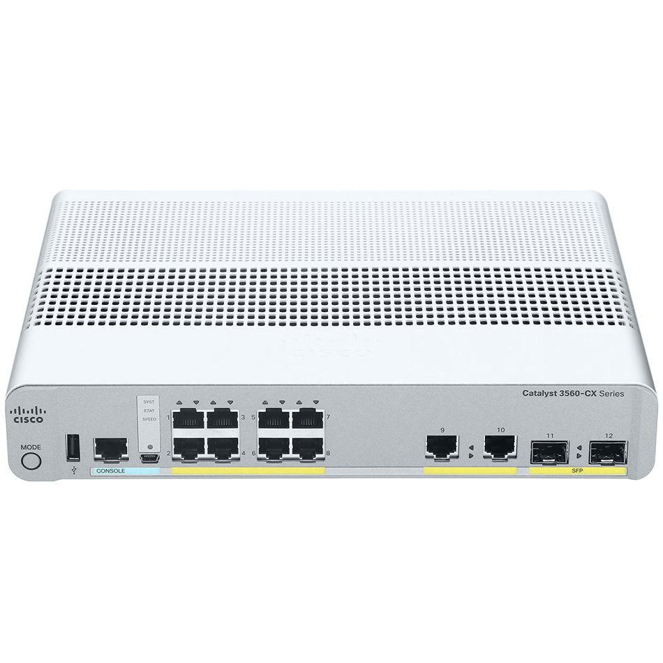 Cisco Catalyst 3560-CX 2 x mGig, 6 x 1G PoE, IP Base# WS-C3560CX-8XPD-S