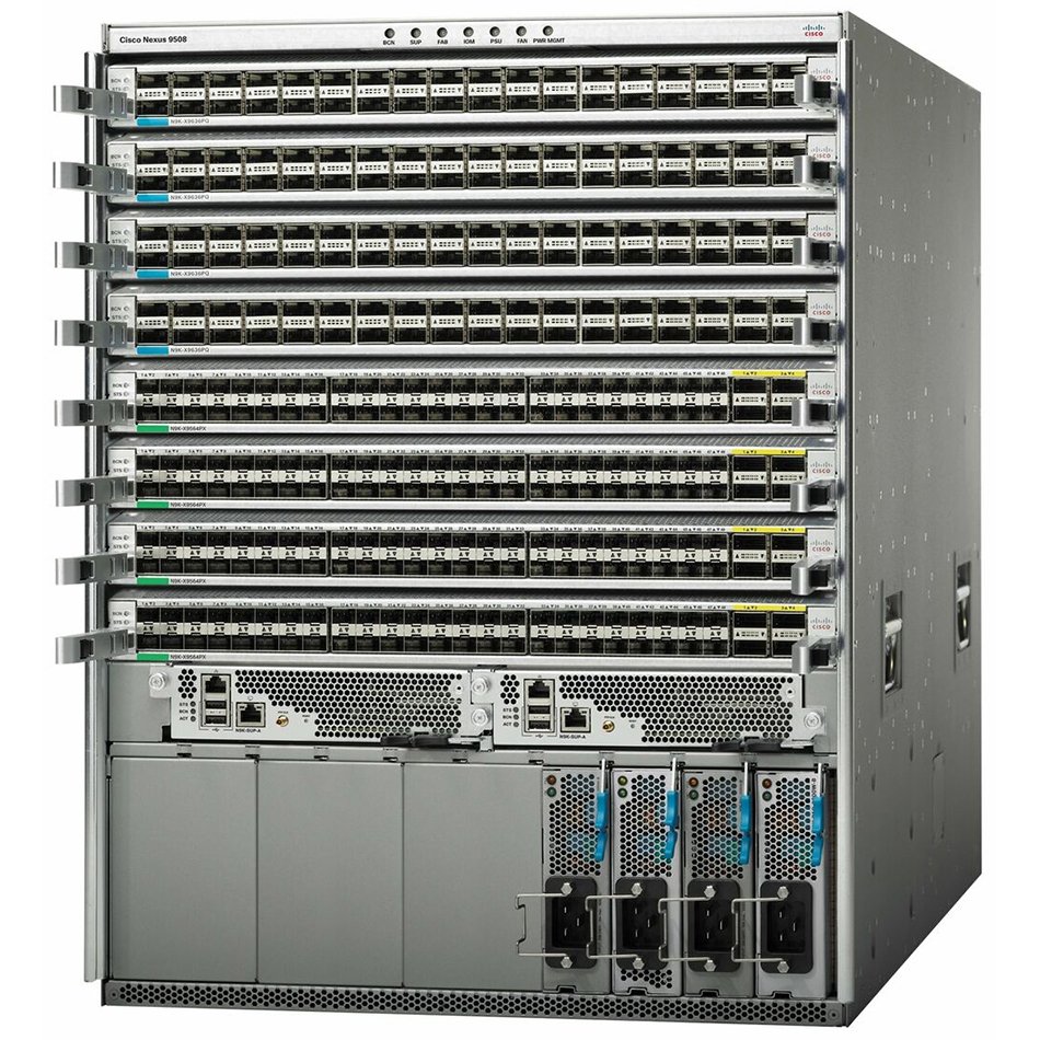 Cisco ONE Nexus 9508 Chassis Bun 1Sup, 3PS, 2SC, 4FM-S, 3Fan # C1-N9K-C9508-B3-S