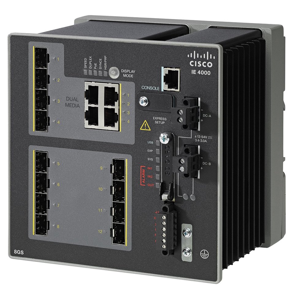 IE4000 with 8GE Copper, 8GE PoE+ and 4GE combo uplink ports # IE-4000-8GT8GP4G-E