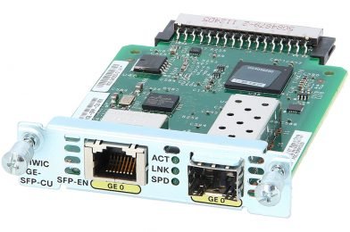 EHWIC 1 port dual mode SFP(100M/1G) or GE(10M/100M/1G) # EHWIC-1GE-SFP-CU